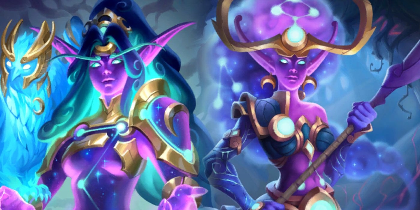 Tyrande & Lunara Get New Hearthstone Skins Featuring Lunar New Year & The Dreamgrove
