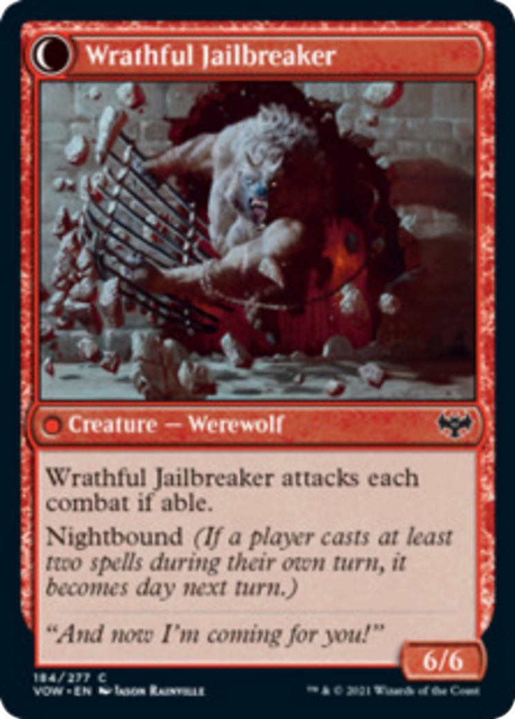 Weary Prisoner // Wrathful Jailbreaker Card Image