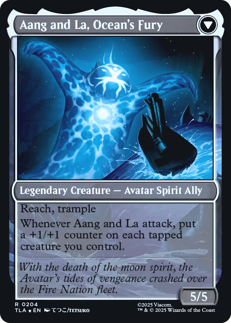 Aang and La, Ocean's Fury Magic: The Gathering card