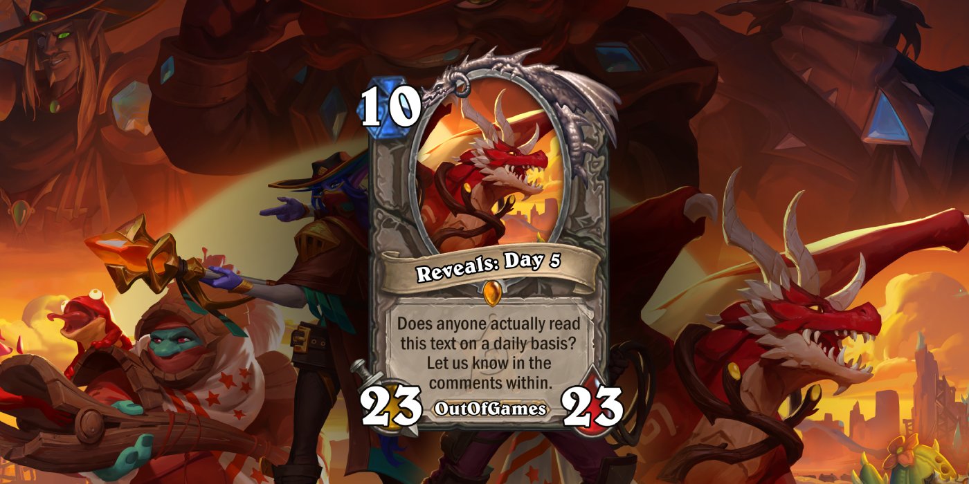 All Showdown in the Badlands Day 5 Hearthstone Card Reveals - October 23 -  Out of Games