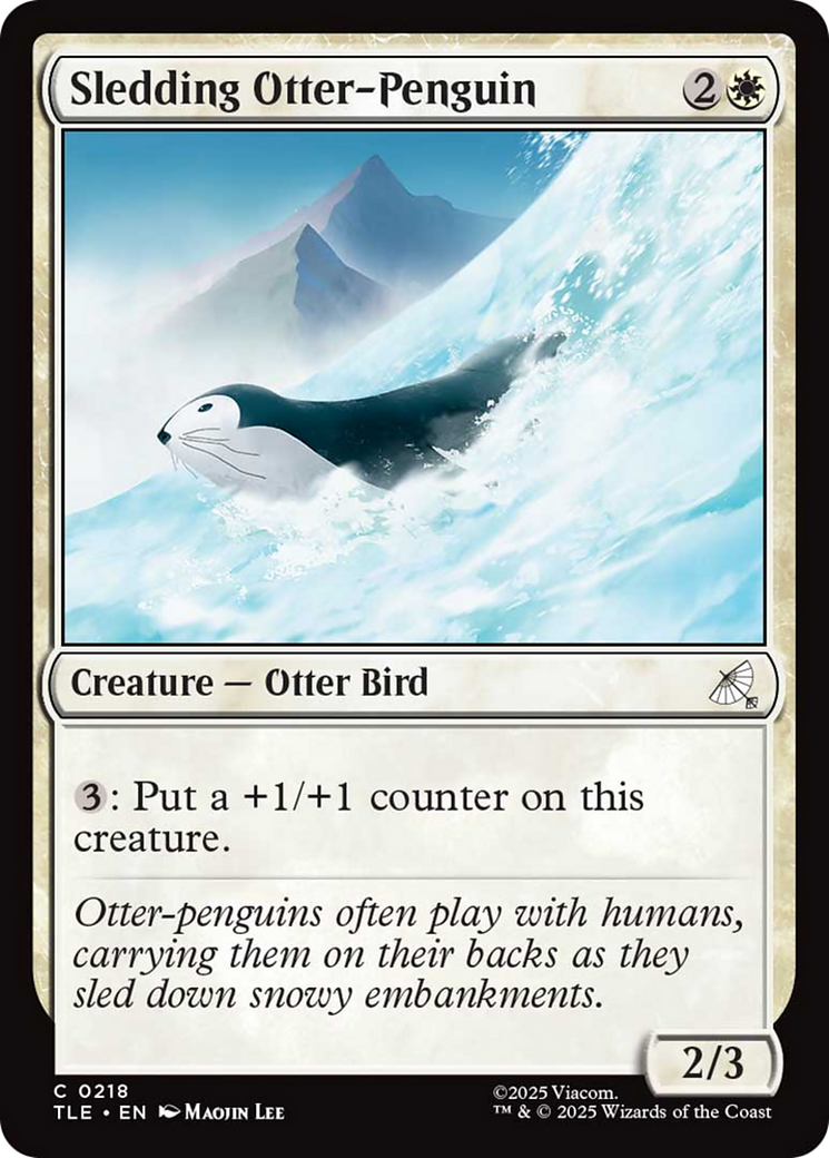 Sledding Otter-Penguin Card Image