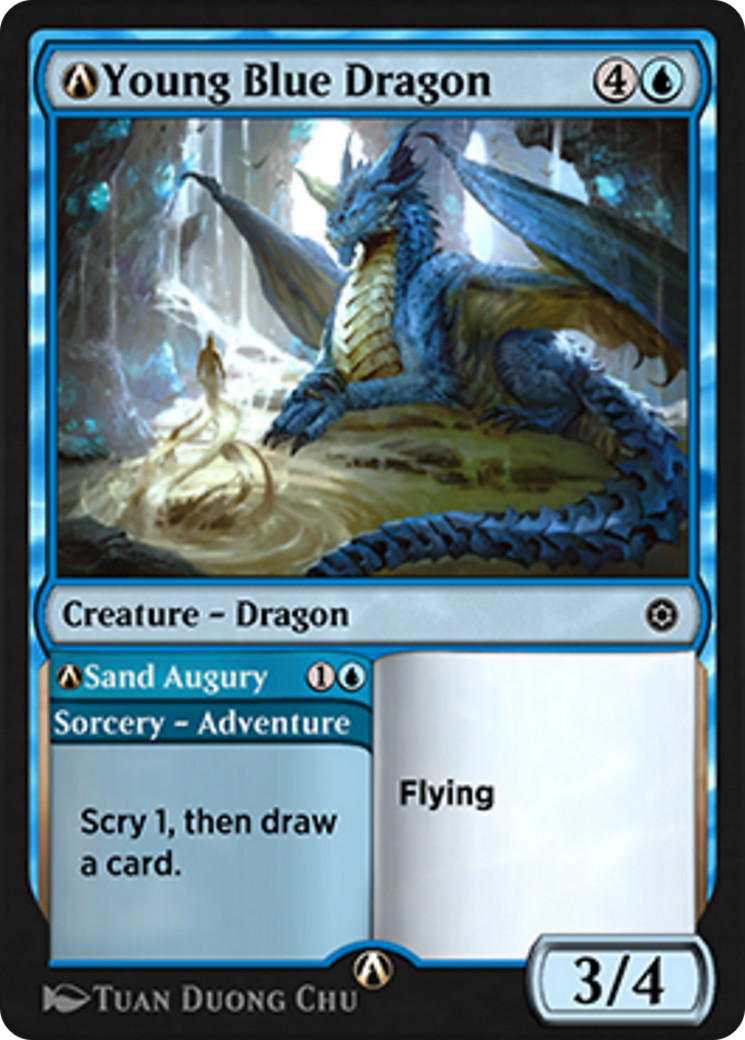A-Young Blue Dragon // A-Sand Augury Card Image