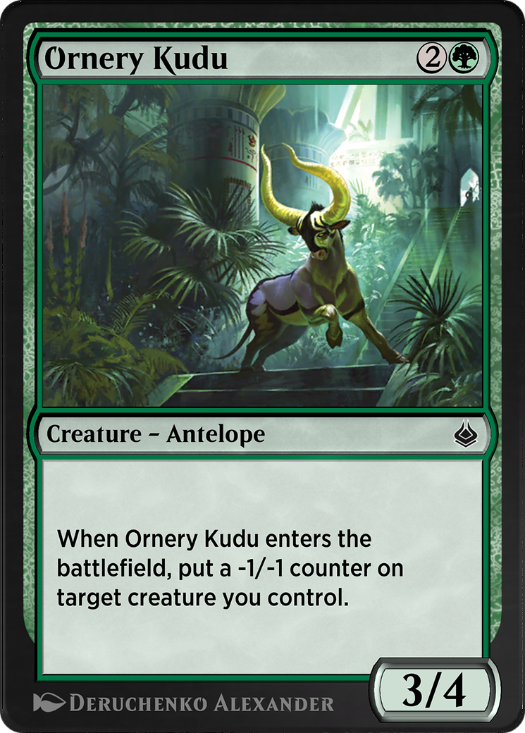 Ornery Kudu Card Image