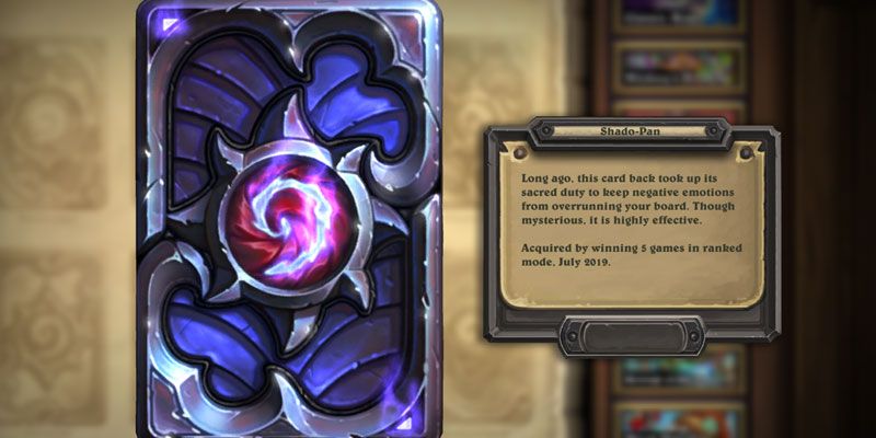 Its July! New Hearthstone Season, New Shado-Pan Card Back