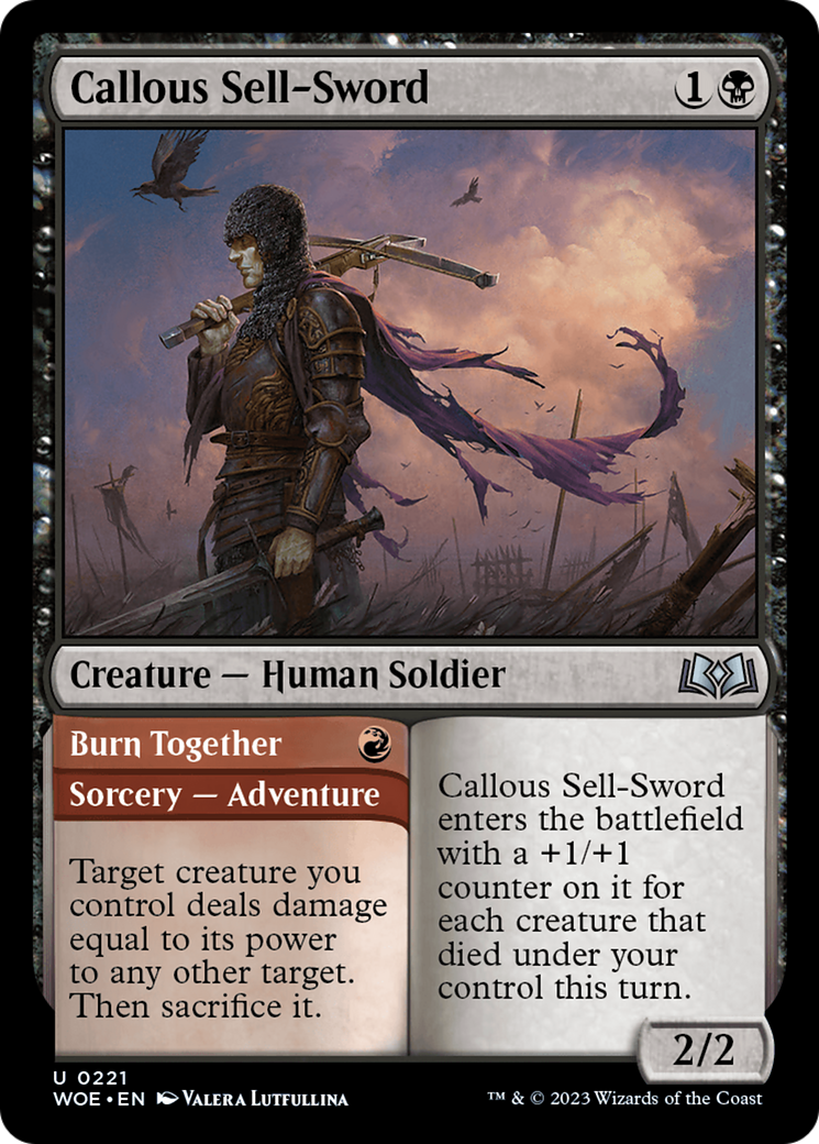 Callous Sell-Sword // Burn Together Card Image