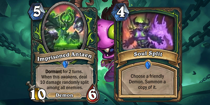 Imprisoned Antaen & Soul Split are new Demon Hunter Cards for Hearthstone's Ashes of Outland Expansion