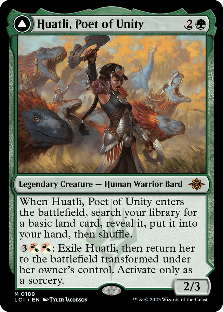 Huatli, Poet of Unity // Roar of the Fifth People Card Image