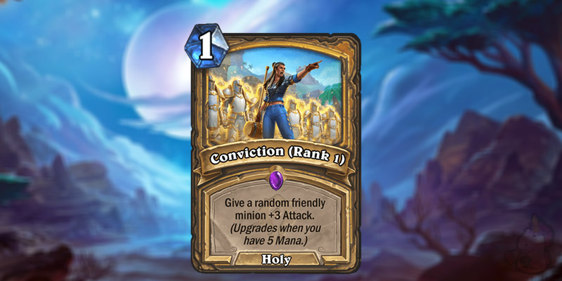 PCGamer Reveals a New Forged in the Barrens Paladin Card - Conviction (Rank 1)