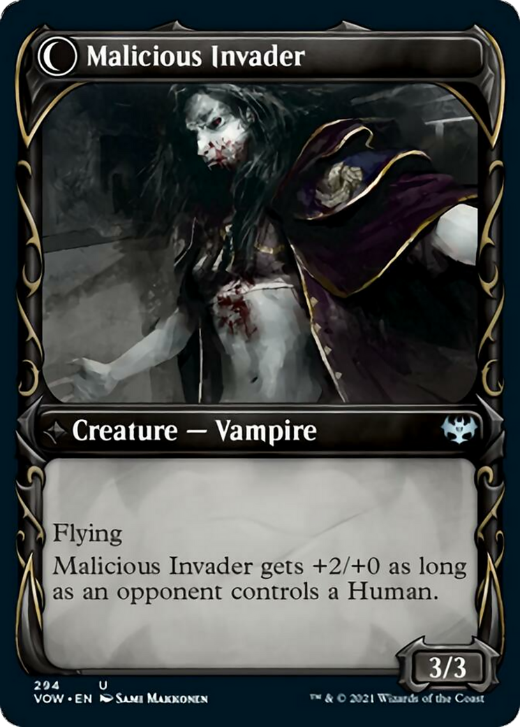 Innocent Traveler // Malicious Invader Card Image