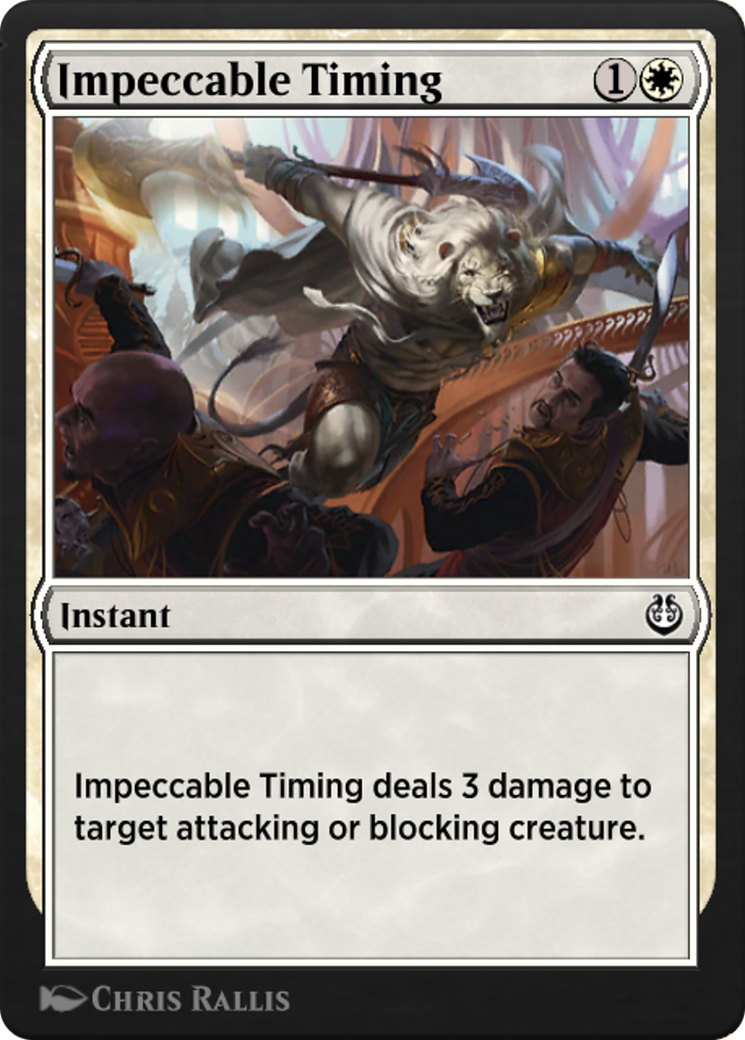 Impeccable Timing Card Image