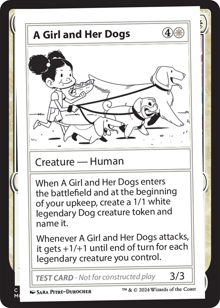 A Girl and Her Dogs Card Image