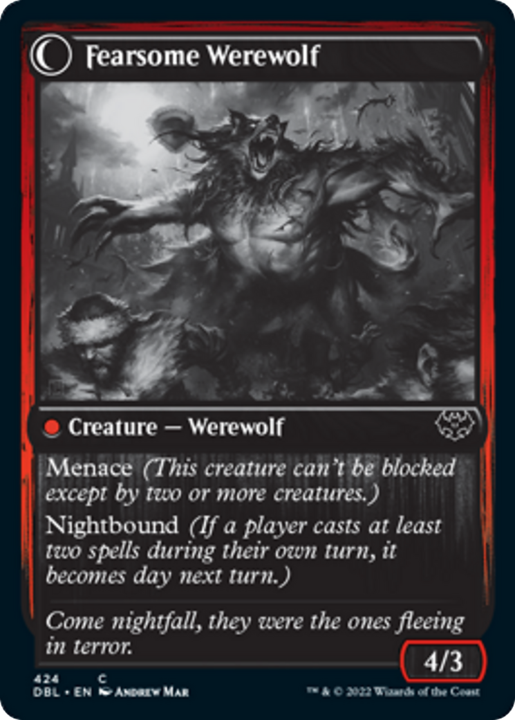 Fearful Villager // Fearsome Werewolf Card Image