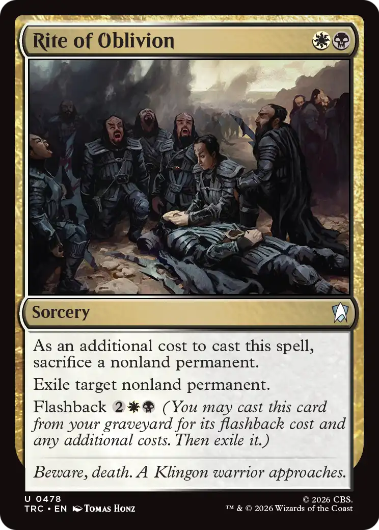 Rite of Oblivion Magic: The Gathering card