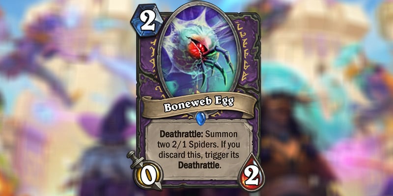 Boneweb Egg is a New Warlock Card Revealed for Hearthstone's Scholomance Academy Expansion