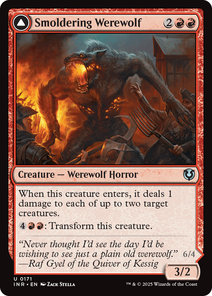 Smoldering Werewolf // Erupting Dreadwolf Card Image