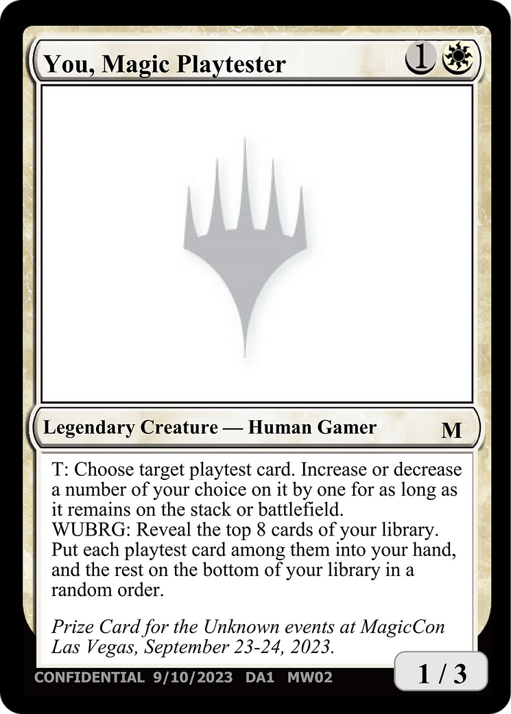 You, Magic Playtester Card Image