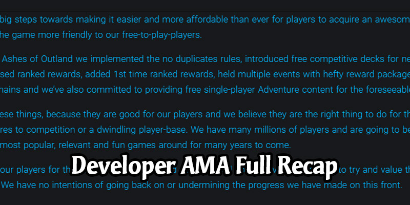 August 2020 Hearthstone Dev AMA Full Recap - Battle Pass, Battlegrounds, Arena, Dual Class in the Future