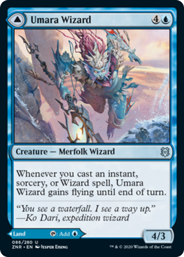 Umara Wizard // Umara Skyfalls Card Image