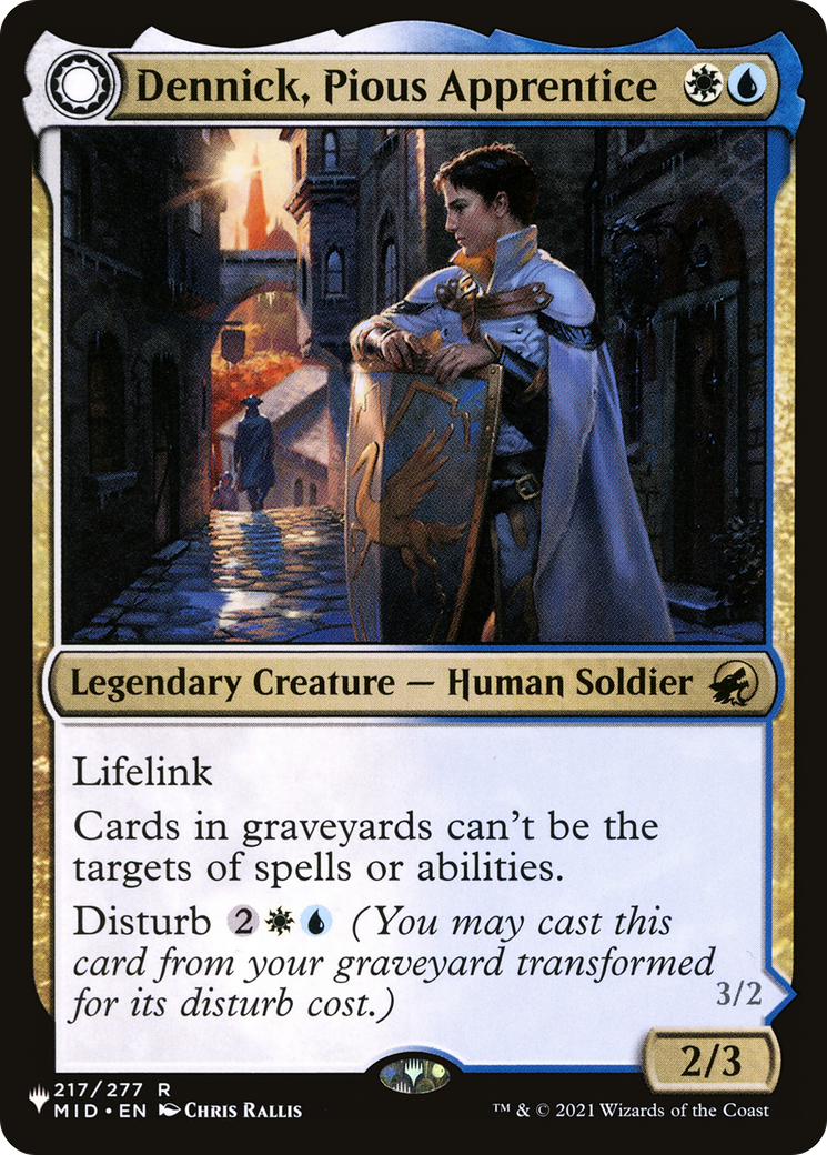 Dennick, Pious Apprentice // Dennick, Pious Apparition Card Image