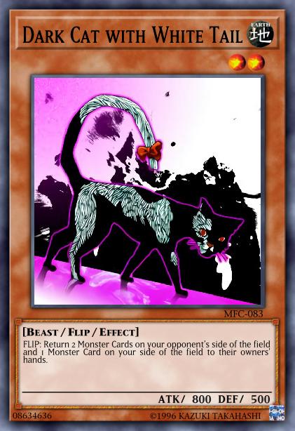 Dark Cat with White Tail Card Image