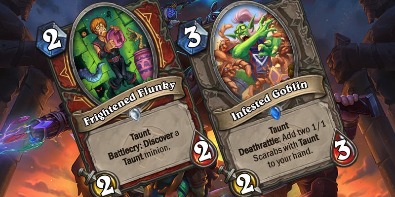 Two Uldum Card Reveals - Frightened Flunky & Infested Goblin