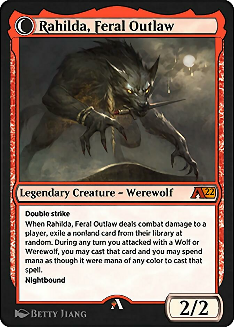 Rahilda, Wanted Cutthroat // Rahilda, Feral Outlaw Card Image