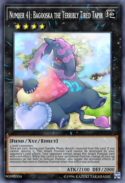 Number 41: Bagooska the Terribly Tired Tapir Yu-Gi-Oh Card, Art 2