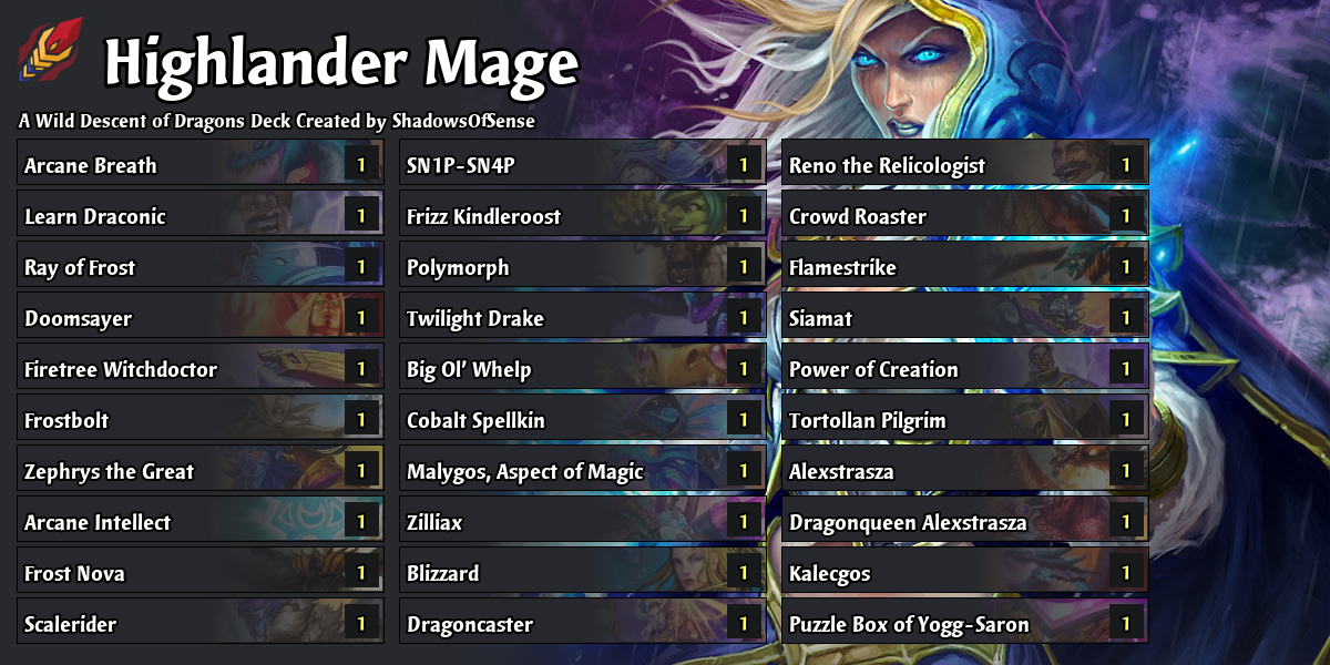 Dragon Highlander Mage - 57% WR HSReplay - Descent of Dragons Hearthstone  Decks - Out of Games