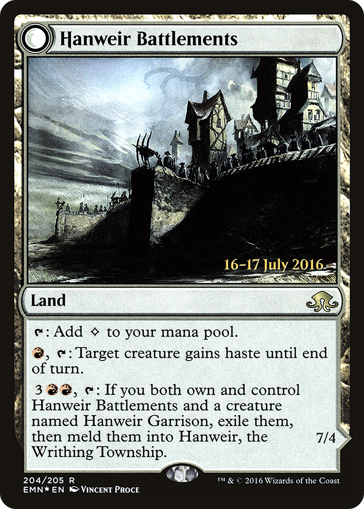 Hanweir Battlements // Hanweir, the Writhing Township Card Image