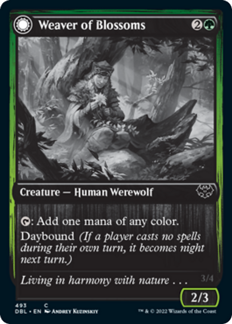 Weaver of Blossoms // Blossom-Clad Werewolf Card Image