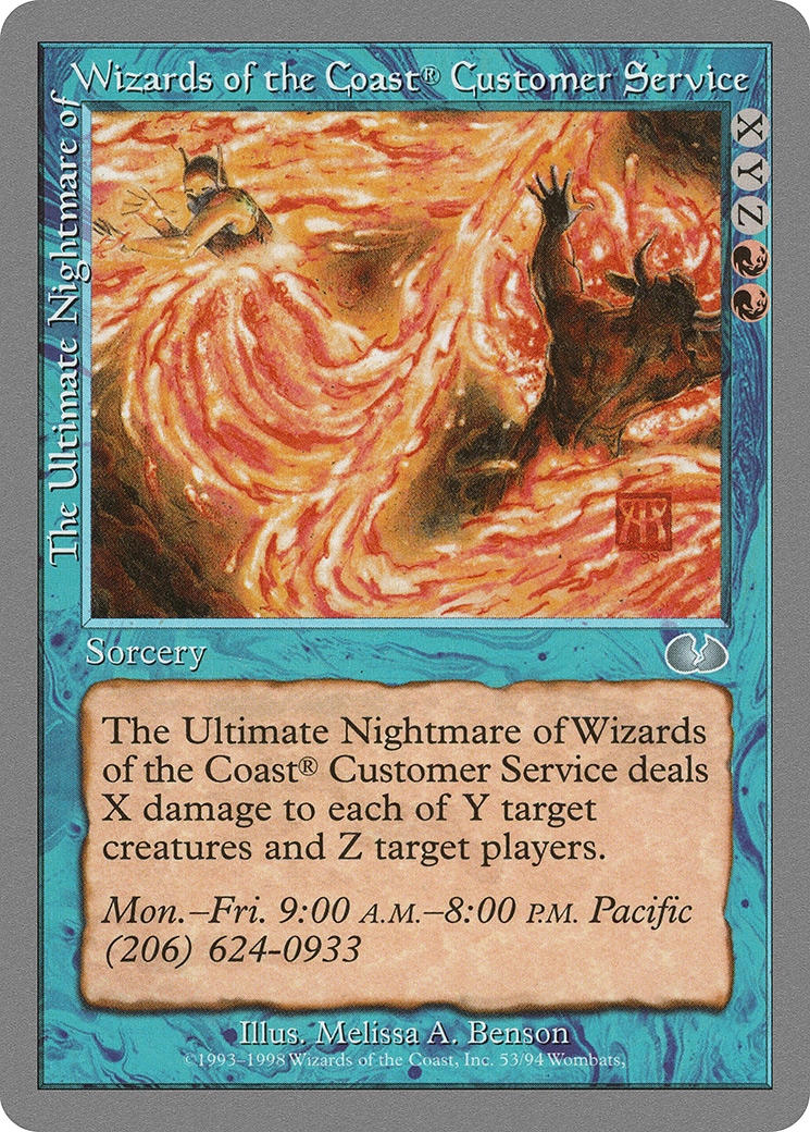 The Ultimate Nightmare of Wizards of the Coast® Customer Service Card Image
