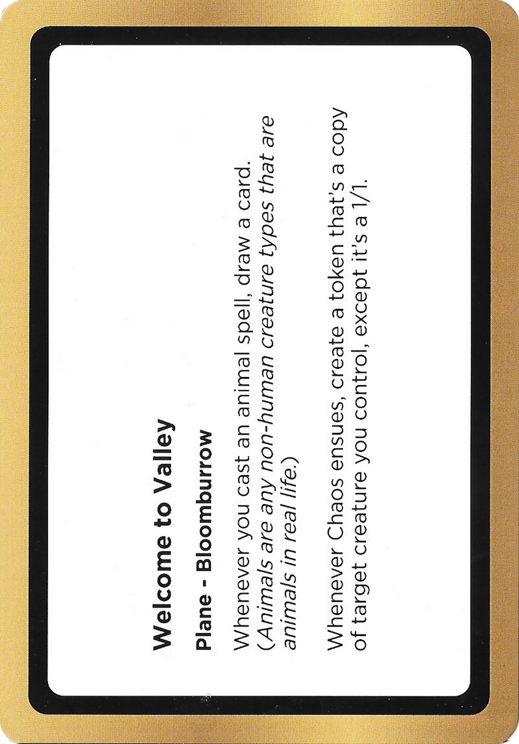 Welcome to Valley Card Image