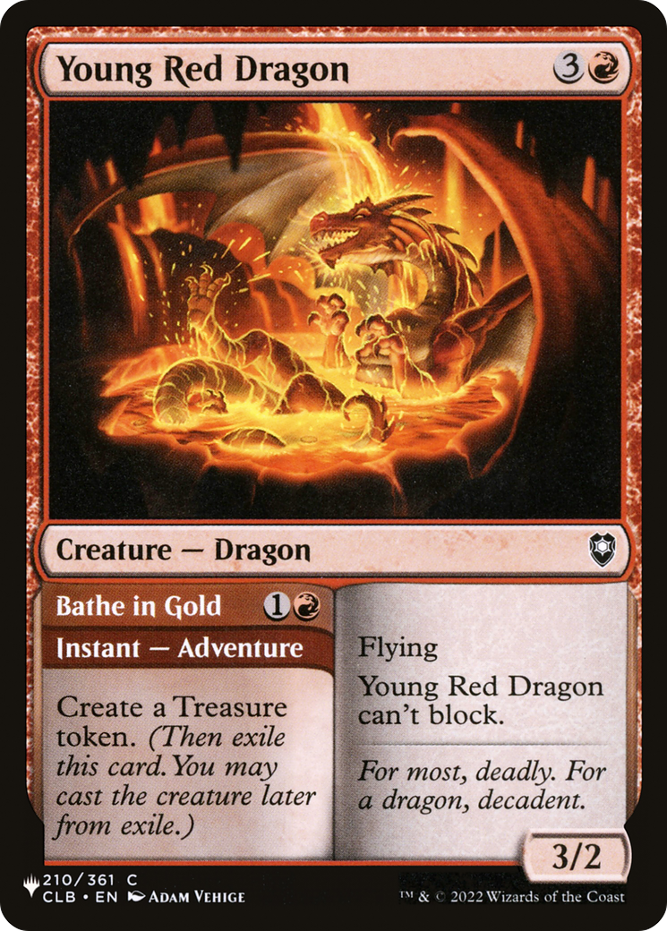 Young Red Dragon // Bathe in Gold Card Image