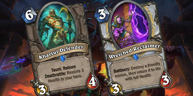 Two Uldum Card Reveals - Khartut Defender & Wretched Reclaimer