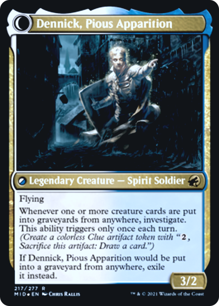 Dennick, Pious Apprentice // Dennick, Pious Apparition Card Image