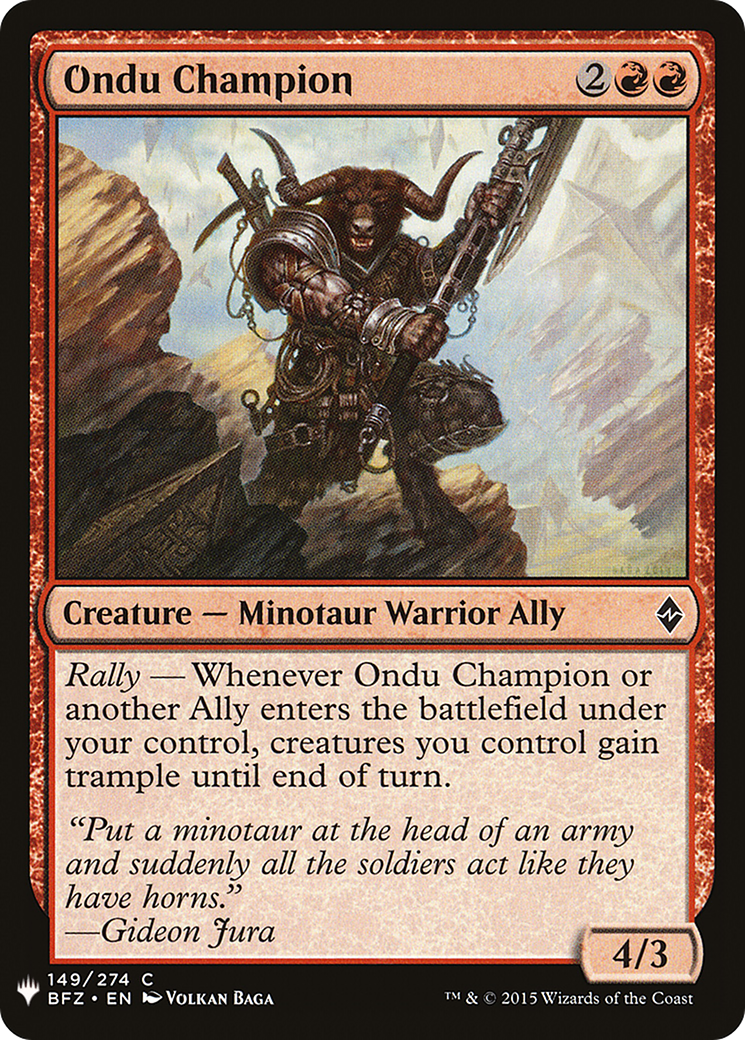 Ondu Champion Card Image