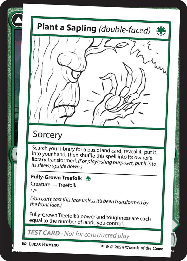 Plant a Sapling // Fully-Grown Treefolk Card Image