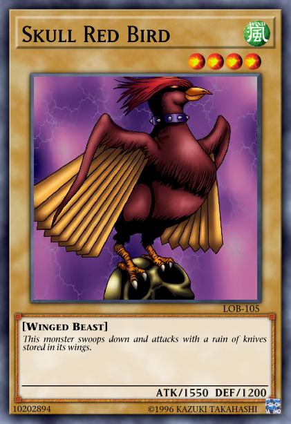 Skull Red Bird Card Image