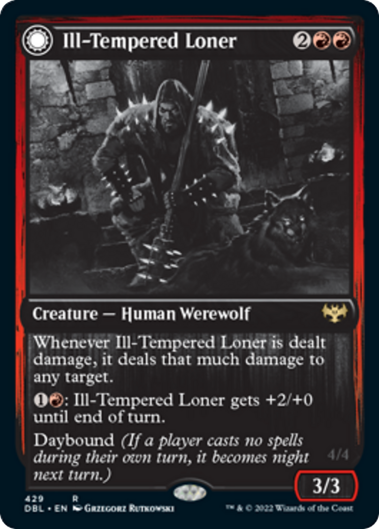 Ill-Tempered Loner // Howlpack Avenger Card Image