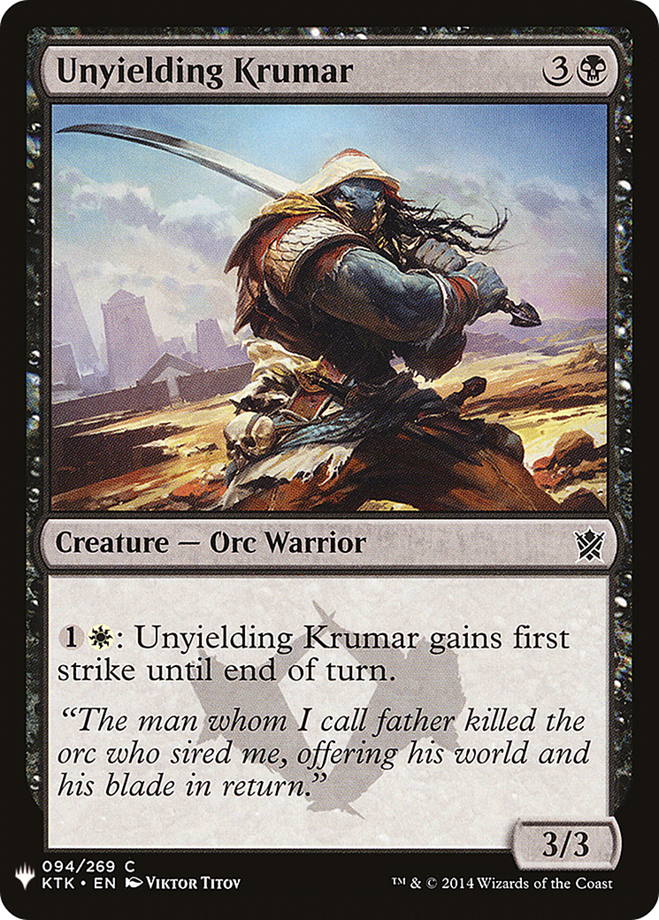 Unyielding Krumar Card Image