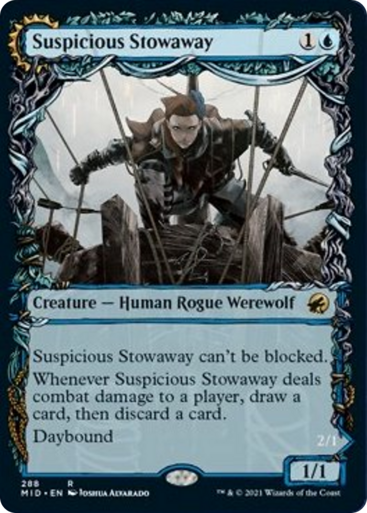 Suspicious Stowaway // Seafaring Werewolf Card Image