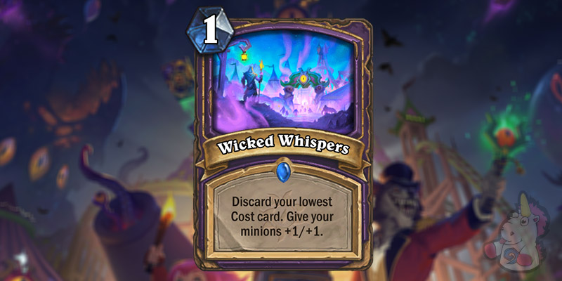 Wicked Whispers is a New Warlock Card Revealed for Hearthstone's Darkmoon Faire Expansion
