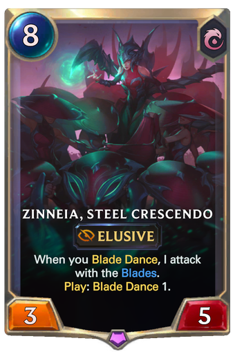 Zinneia, Steel Crescendo Card Image